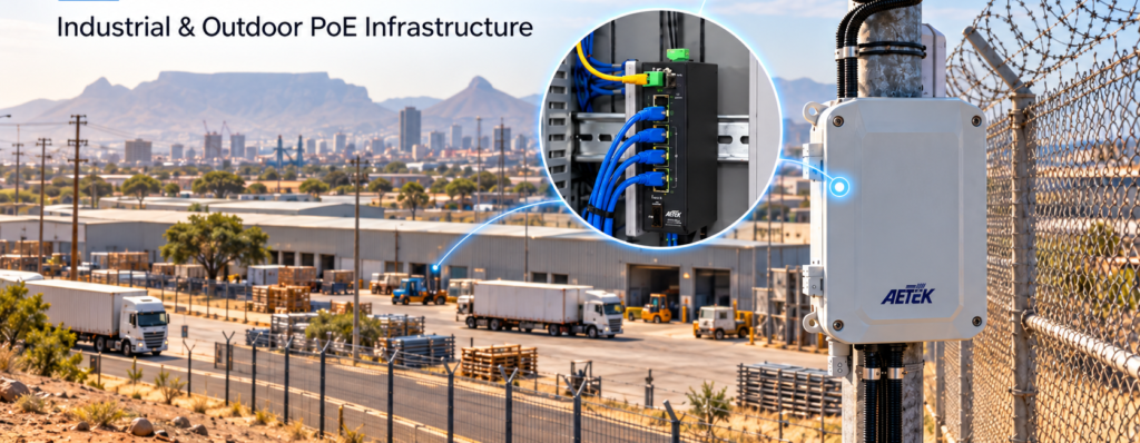 Industrial and outdoor PoE network for harsh environment surveillance